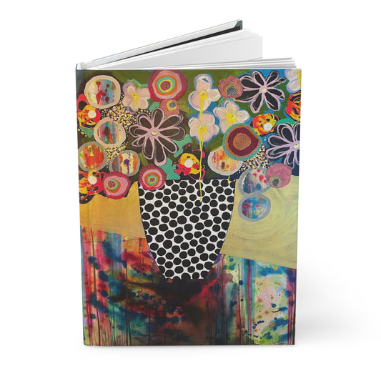 Floral Still Life Hardcover Journal — Colorful Abstract Flower Art Notebook