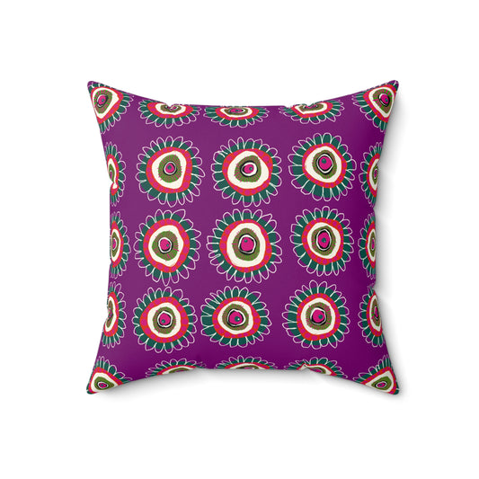Jessica Wood Artist, Abstract Floral, Double Sided, Faux Suede Square Pillow