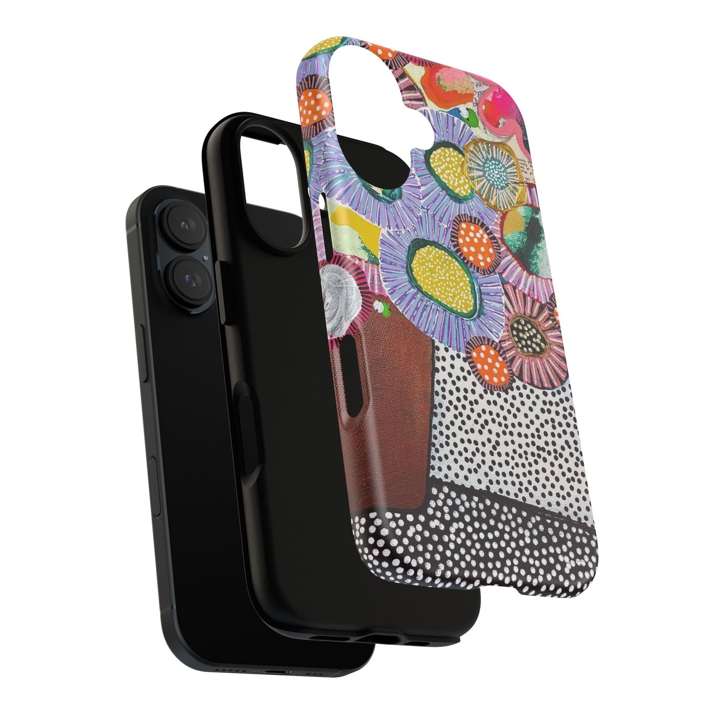 Protective Phone Case — Modern Floral Abstract Design