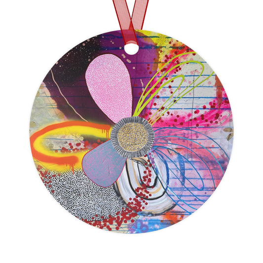 Jessica Wood Artist Floral Metal Holiday Ornament