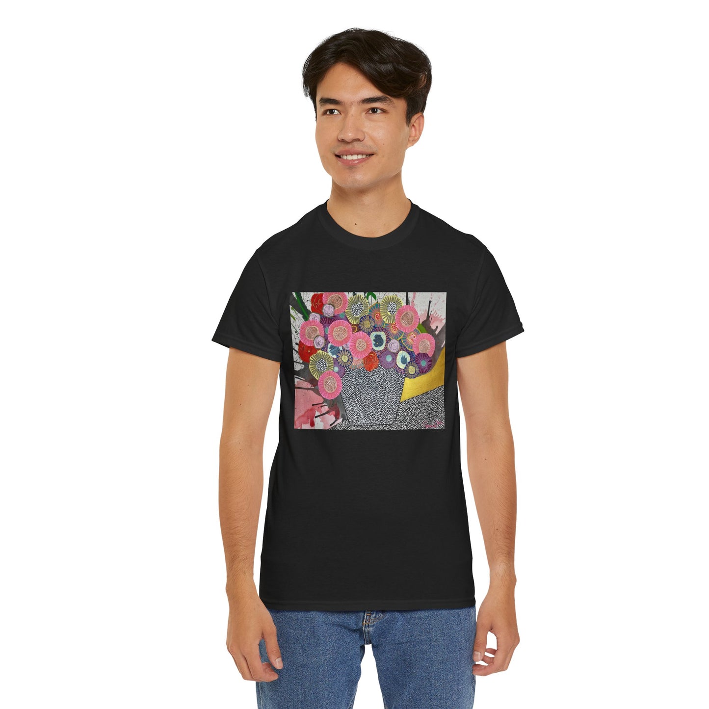 Floral Still Life Tee by Jessica Wood Artist - Unisex Heavy Cotton T-Shirt