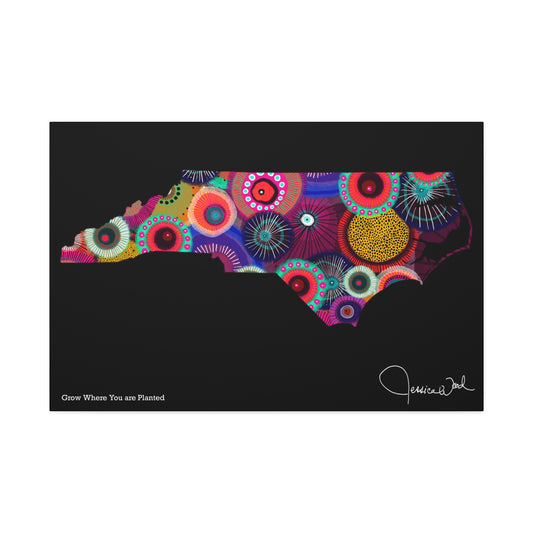North Carolina Grow Where You are Planted Canvas Print by Jessica Wood Artist