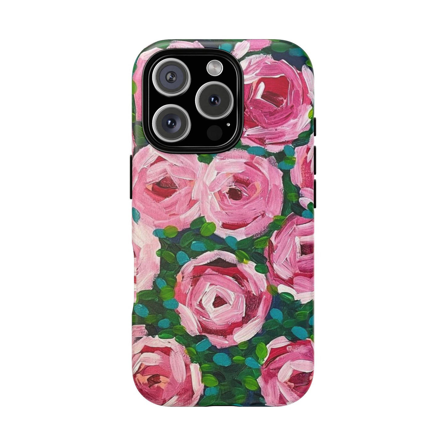 Protective Phone Case — Modern Rose Garden Abstract Design