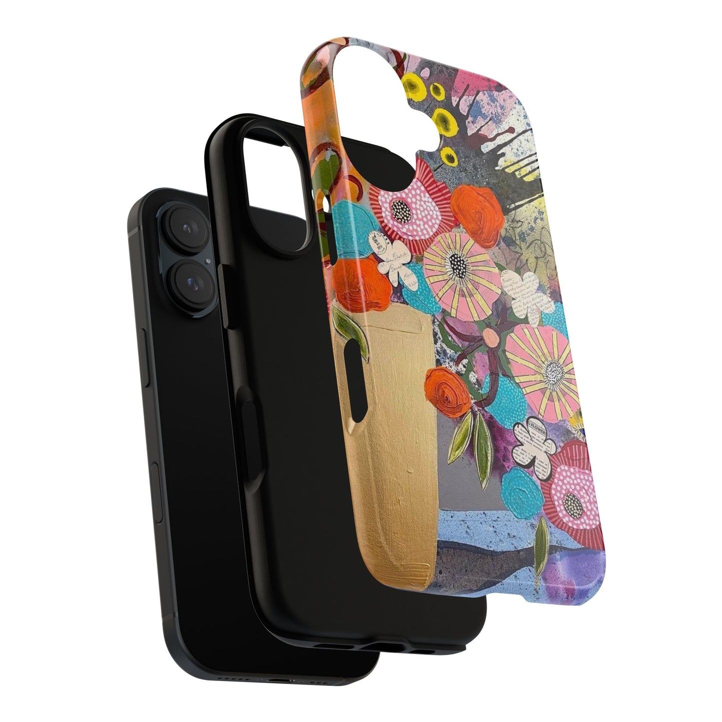 Protective Phone Case — Modern Floral Abstract Design