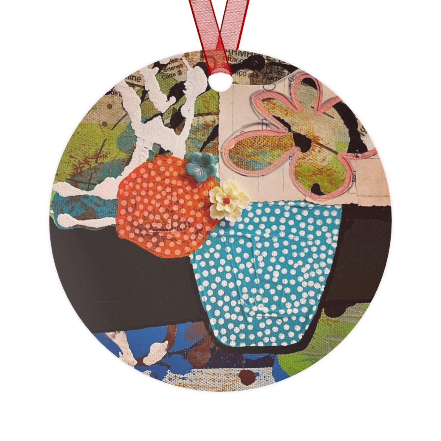 Jessica Wood Artist Floral Metal Holiday Ornament