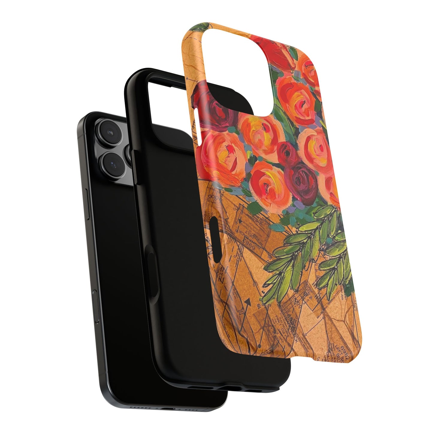Protective Phone Case — Modern Floral Abstract Design