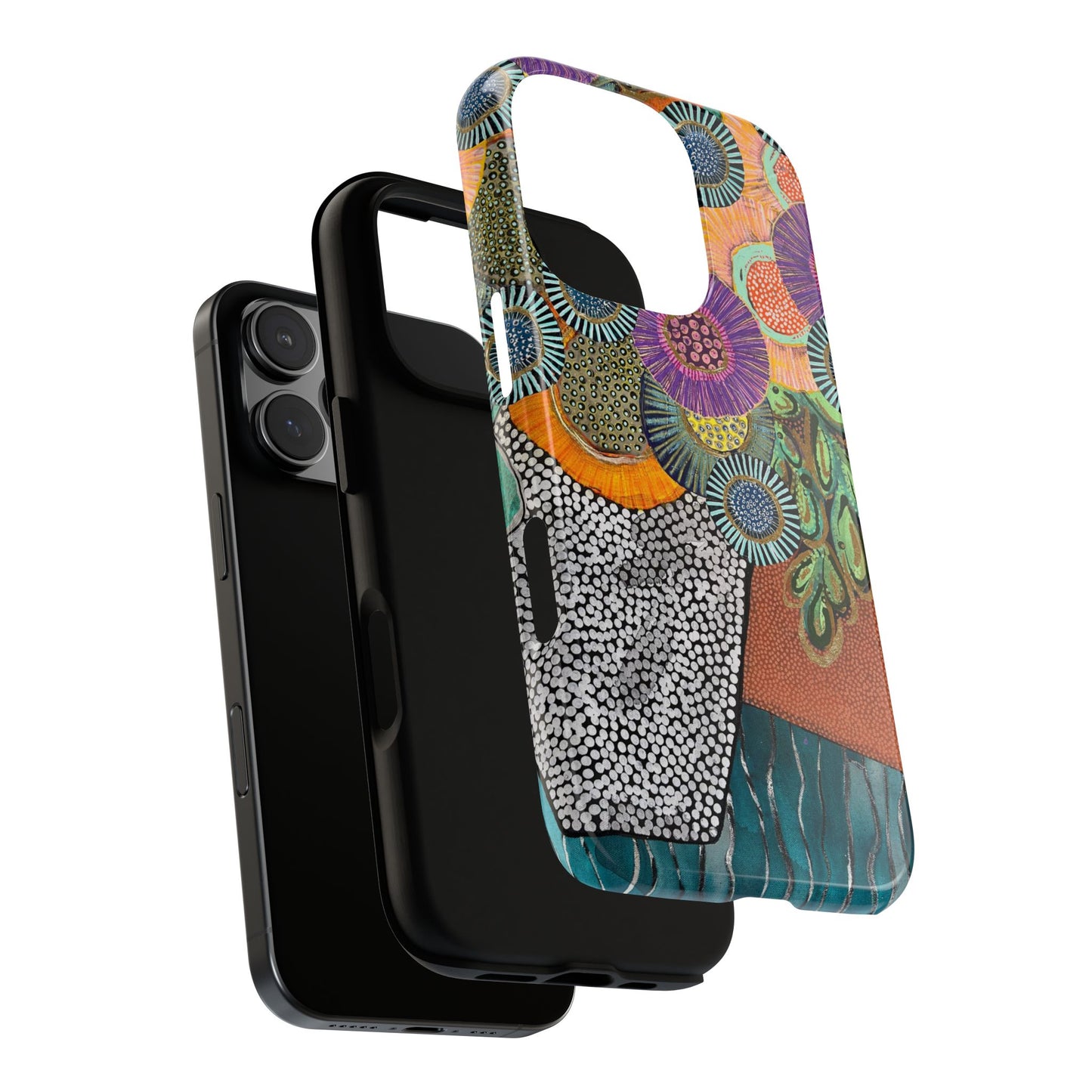 Protective Phone Case — Modern Floral Abstract Design