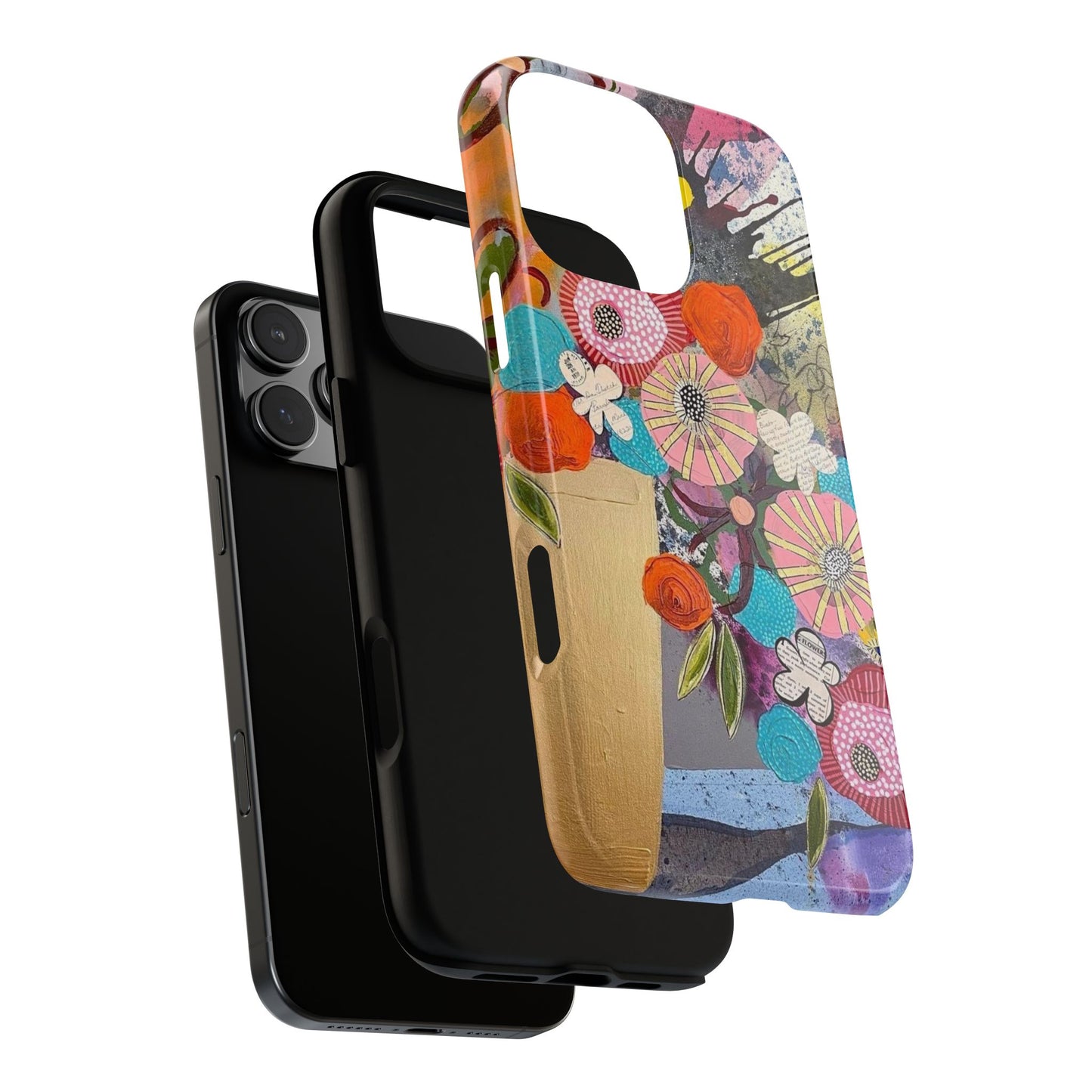 Protective Phone Case — Modern Floral Abstract Design