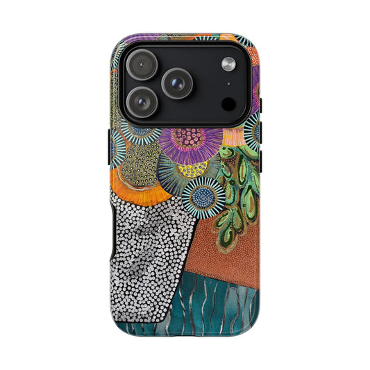 Protective Phone Case — Modern Floral Abstract Design
