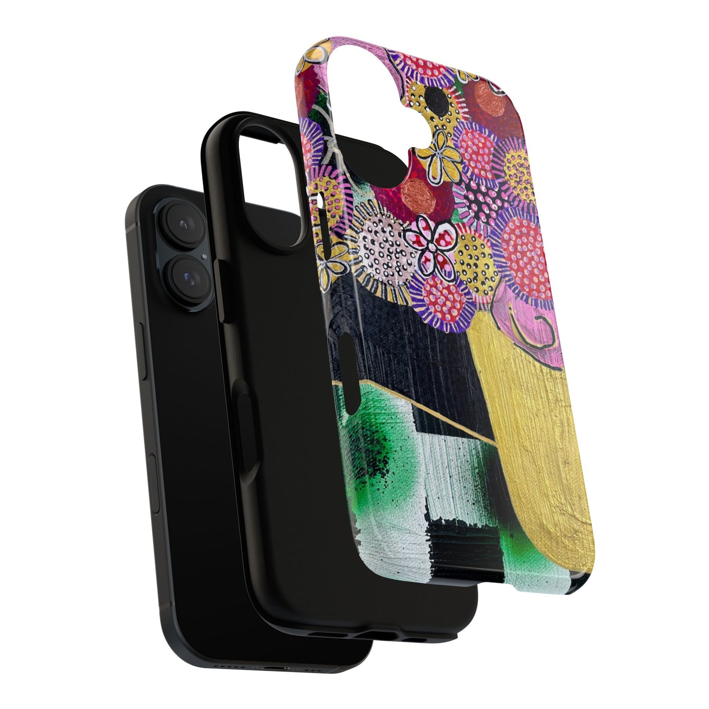 Protective Phone Case — Modern Floral Abstract Design