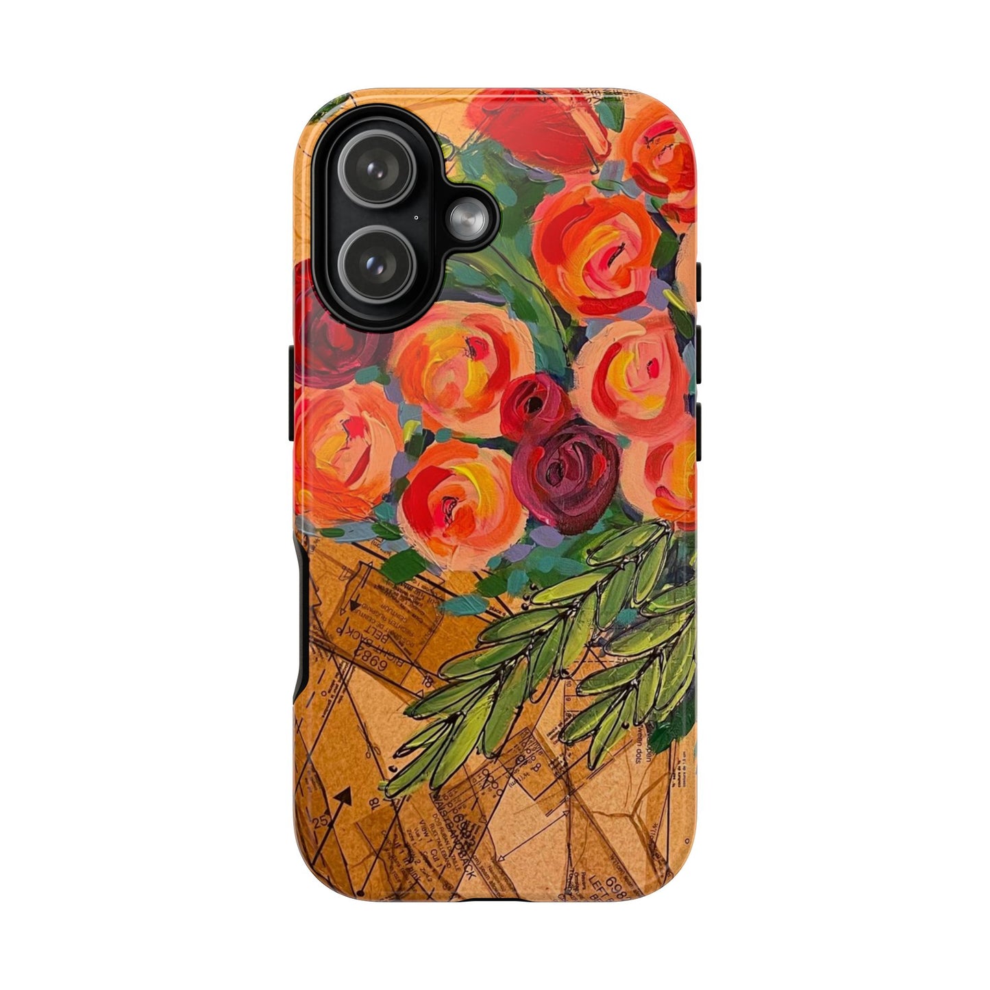 Protective Phone Case — Modern Floral Abstract Design