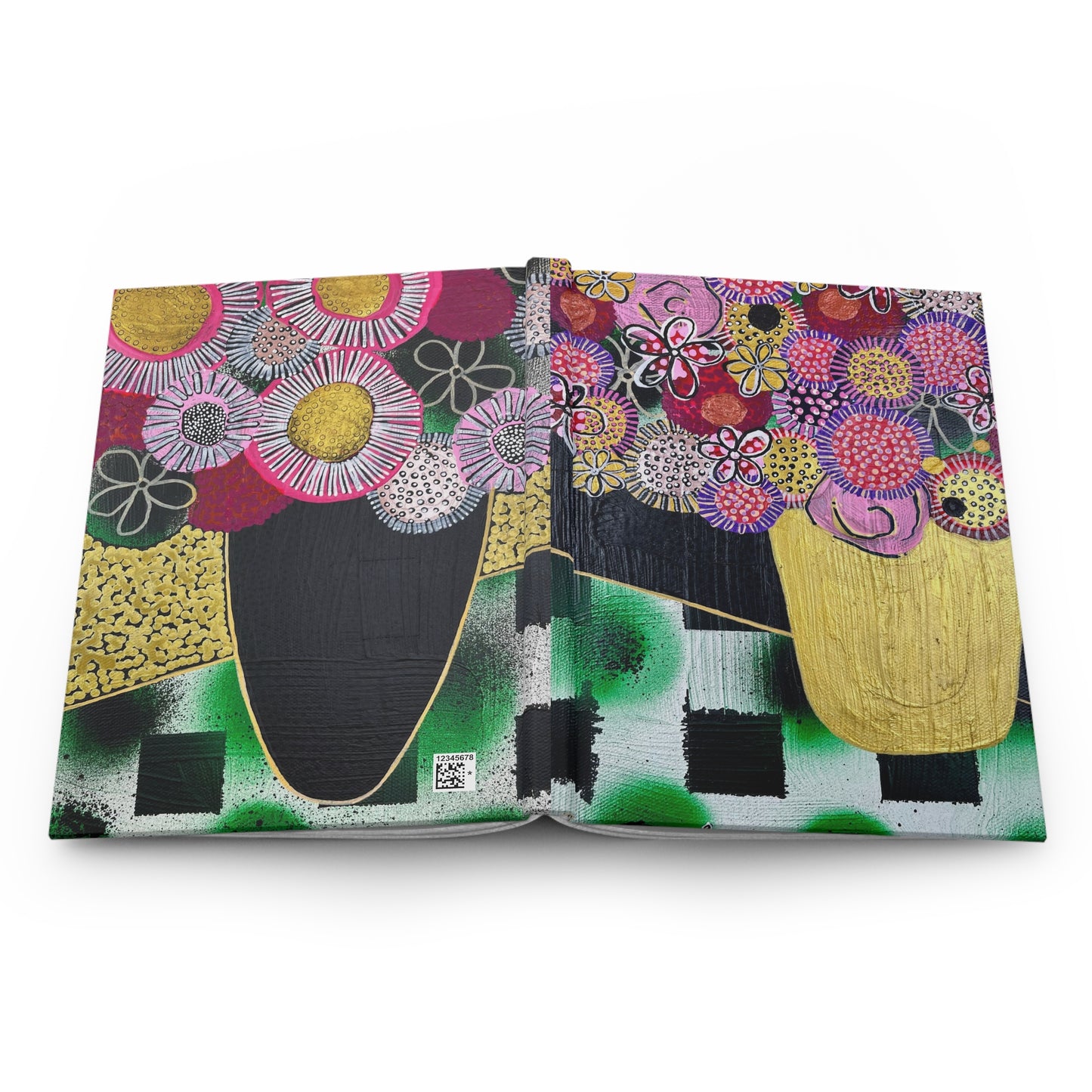 Modern Floral Hardcover Journal — Colorful Abstract Flower Art Notebook