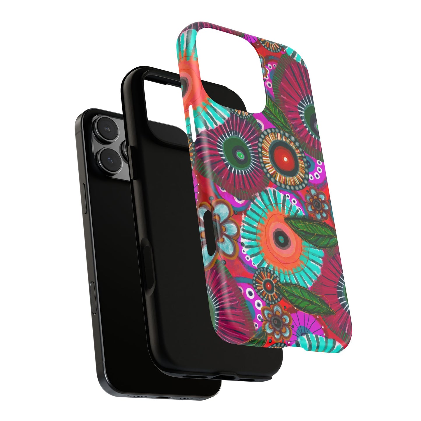 Protective Phone Case — Modern Floral Abstract Design