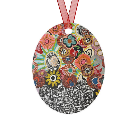Jessica Wood Artist Floral Metal Holiday Ornament