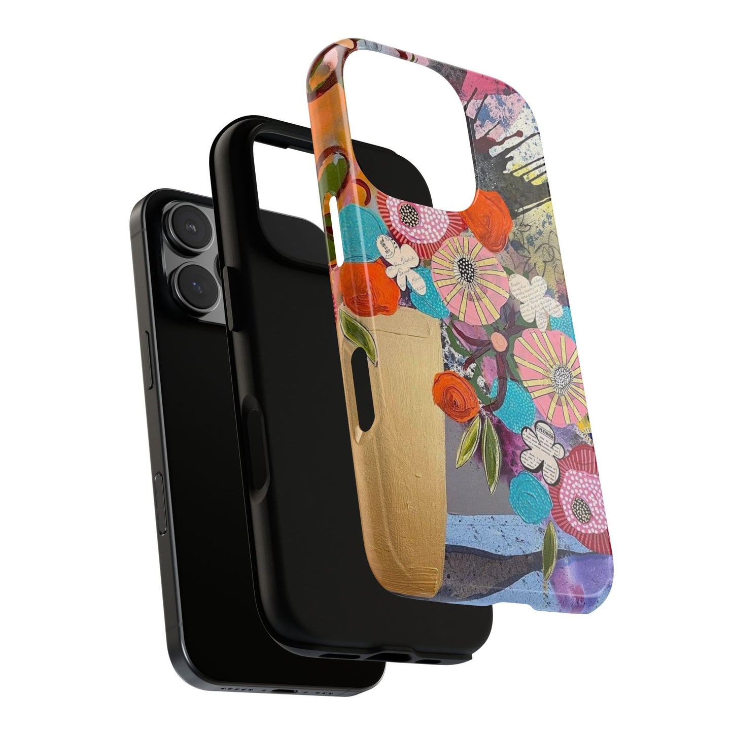 Protective Phone Case — Modern Floral Abstract Design