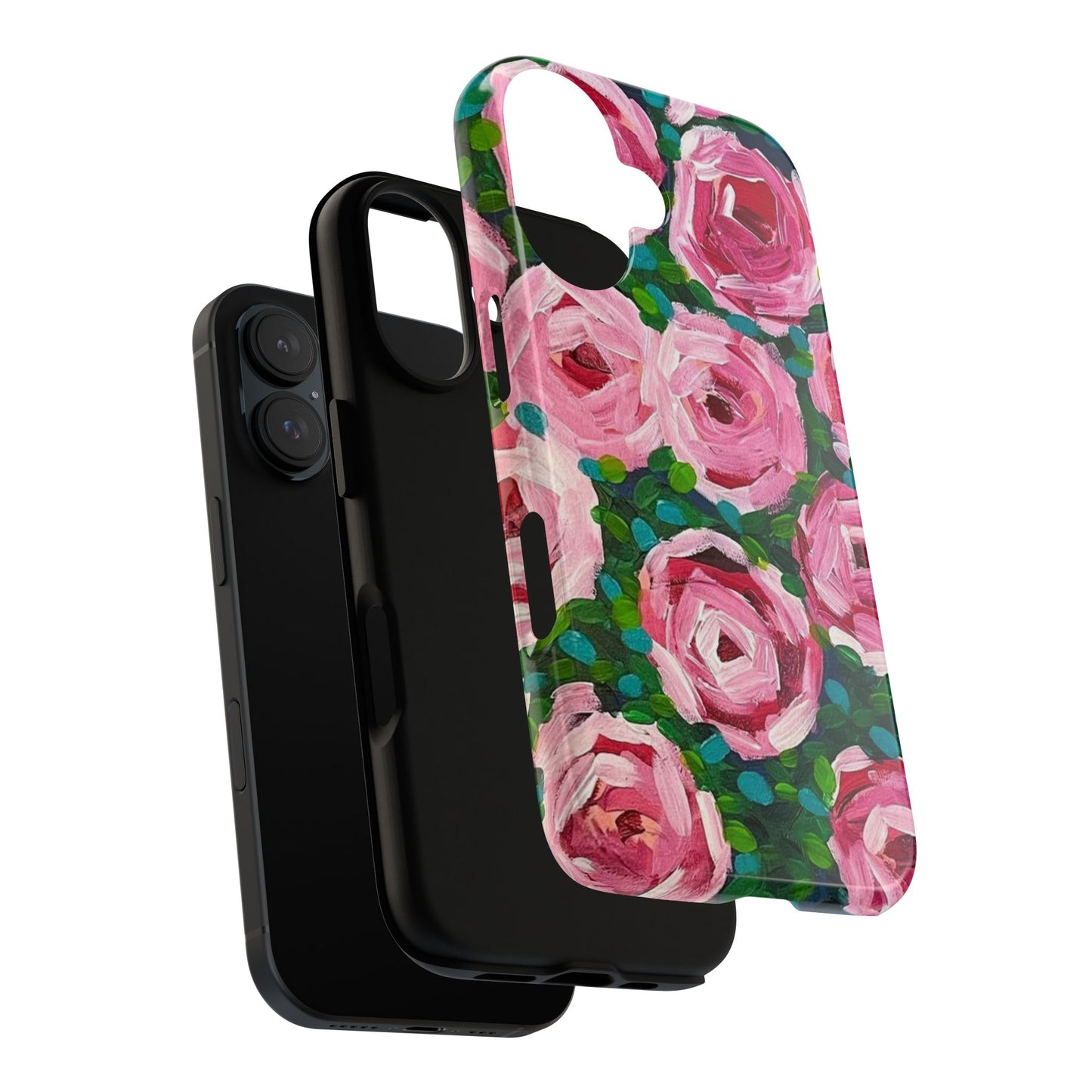 Protective Phone Case — Modern Rose Garden Abstract Design