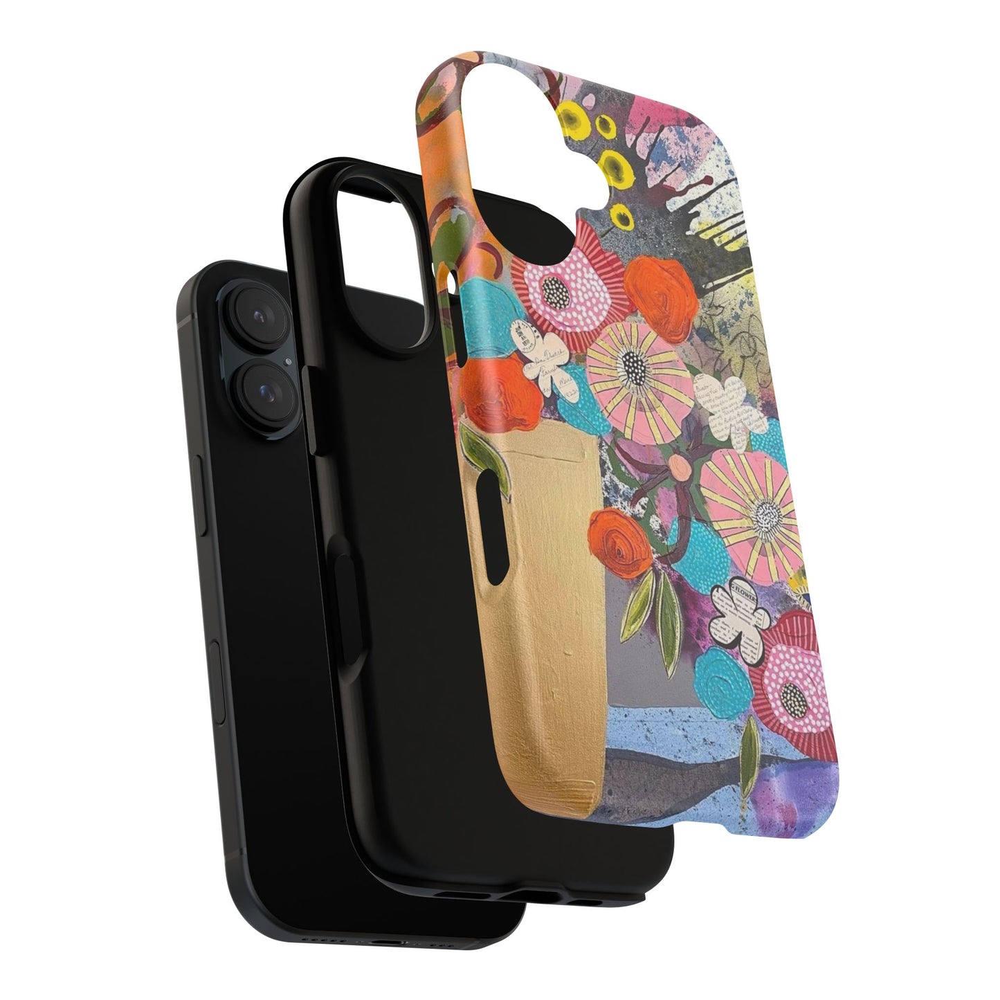 Protective Phone Case — Modern Floral Abstract Design
