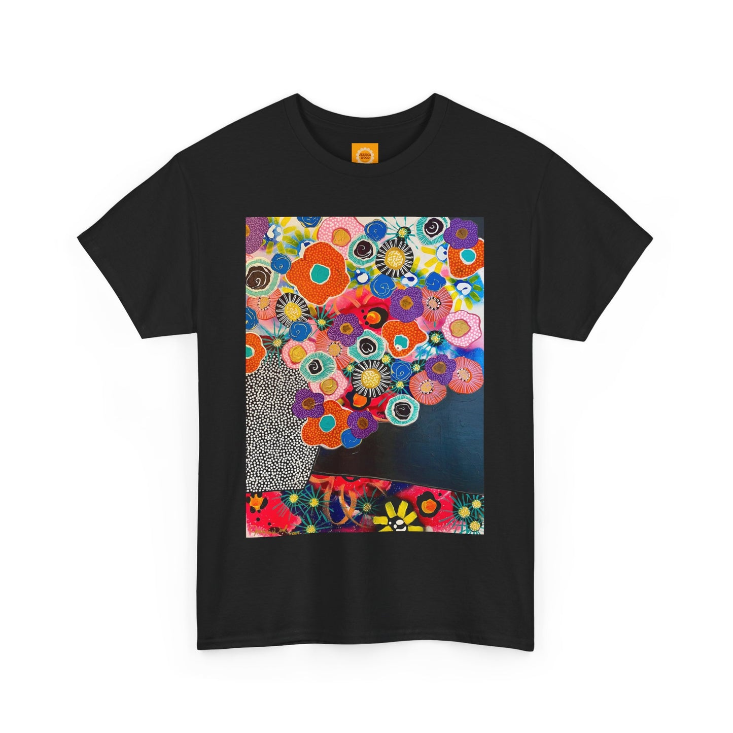 Floral Still Life Tee by Jessica Wood Artist - Unisex Heavy Cotton T-Shirt