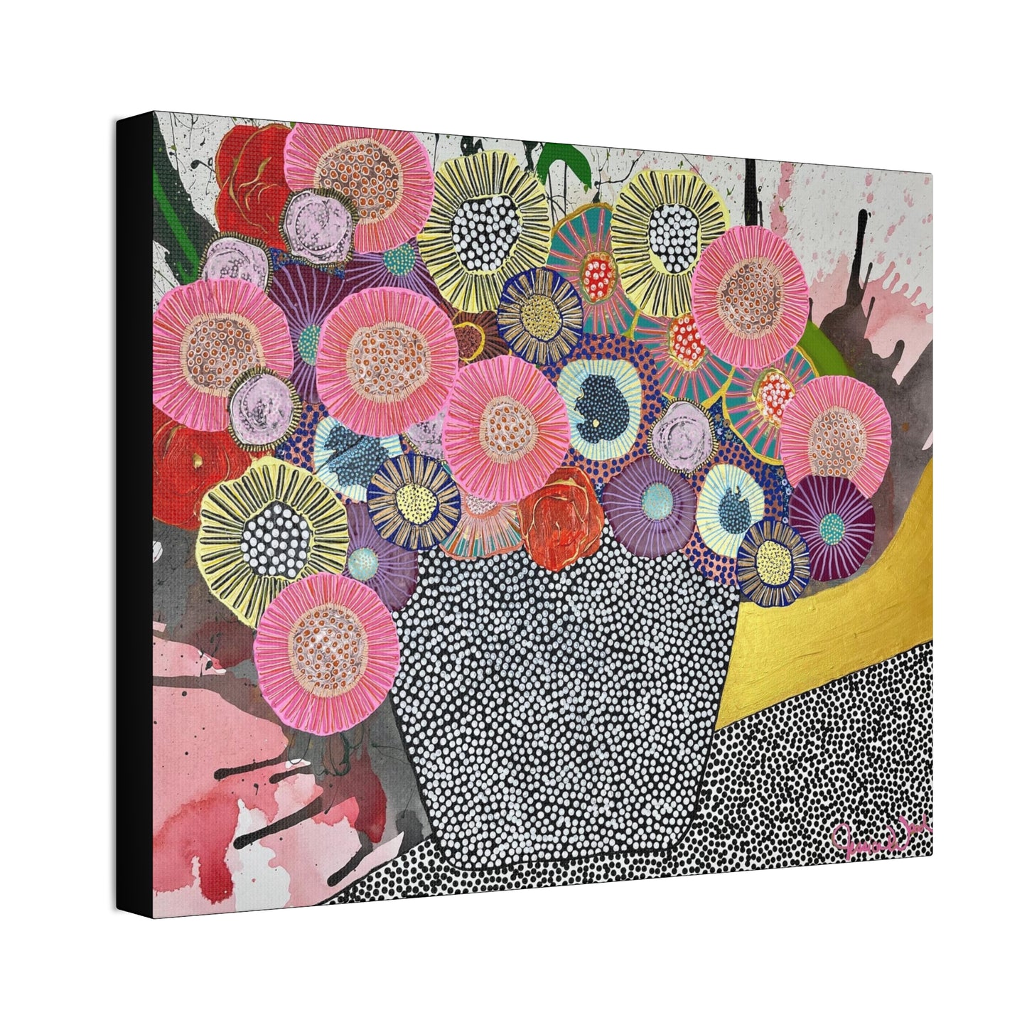 Canvas Print. Floral Still Life by Jessica Wood Artist. 20"x16"