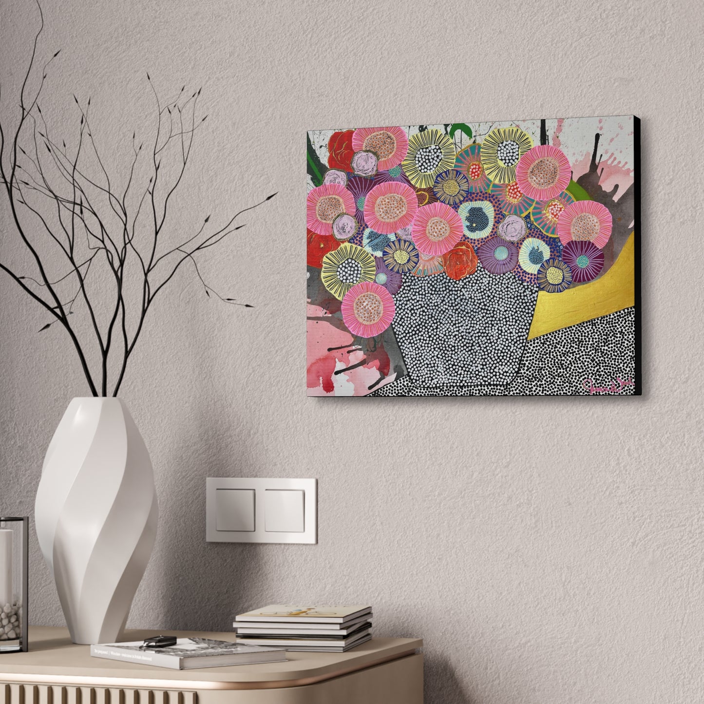 Canvas Print. Floral Still Life by Jessica Wood Artist. 20"x16"