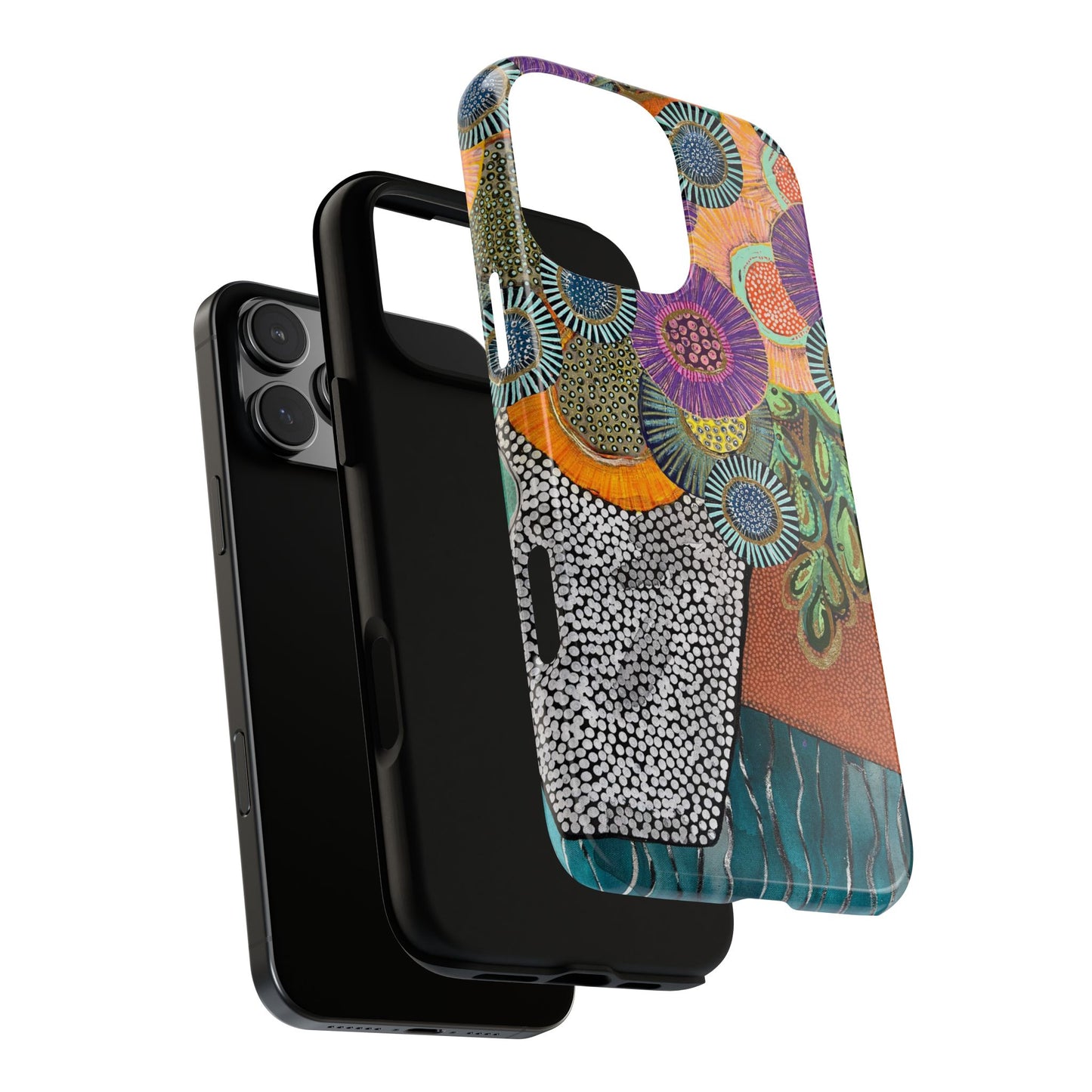 Protective Phone Case — Modern Floral Abstract Design