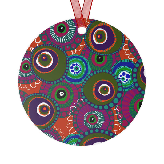 Jessica Wood Artist Floral Metal Holiday Ornament