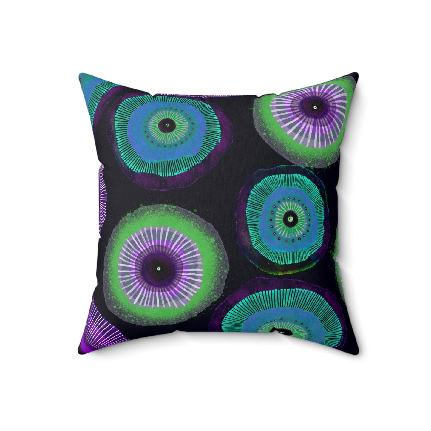 Abstract Floral, Double Sided, Faux Suede Square Pillow