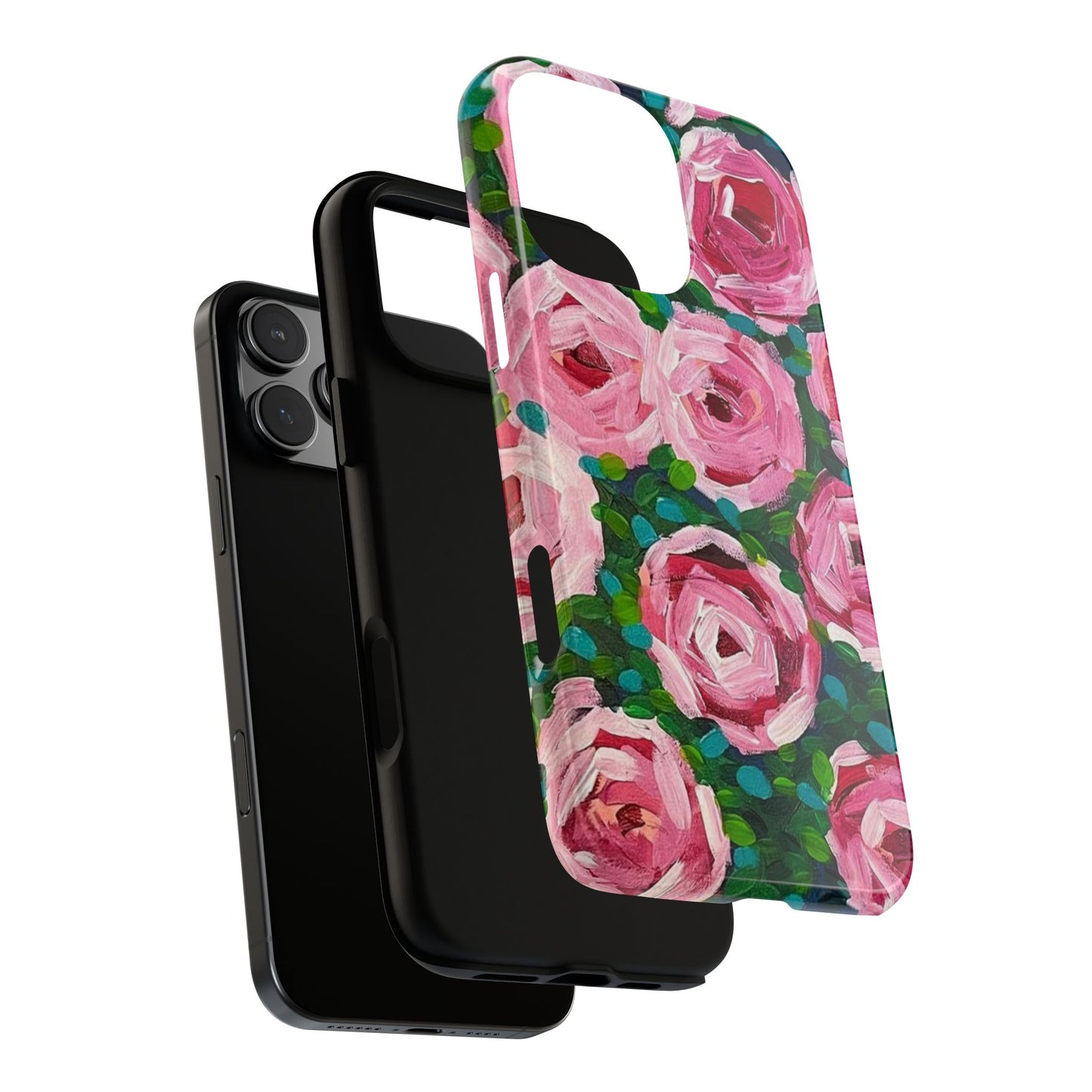 Protective Phone Case — Modern Rose Garden Abstract Design