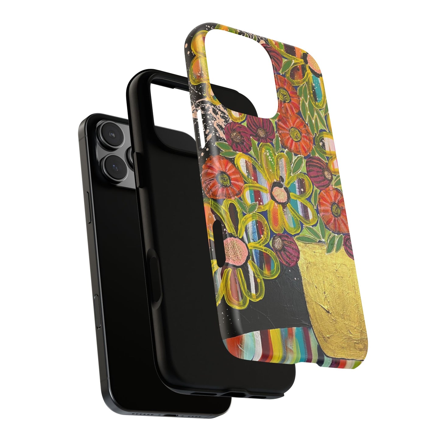 Protective Phone Case — Modern Floral Abstract Design