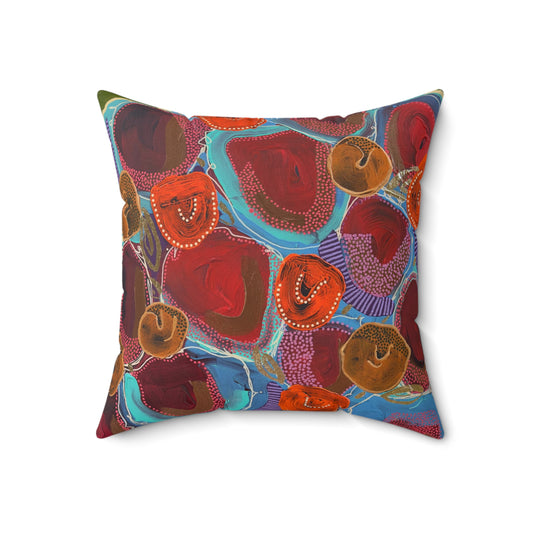 Jessica Wood Artist, Abstract Floral, Double Sided, Faux Suede Square Pillow