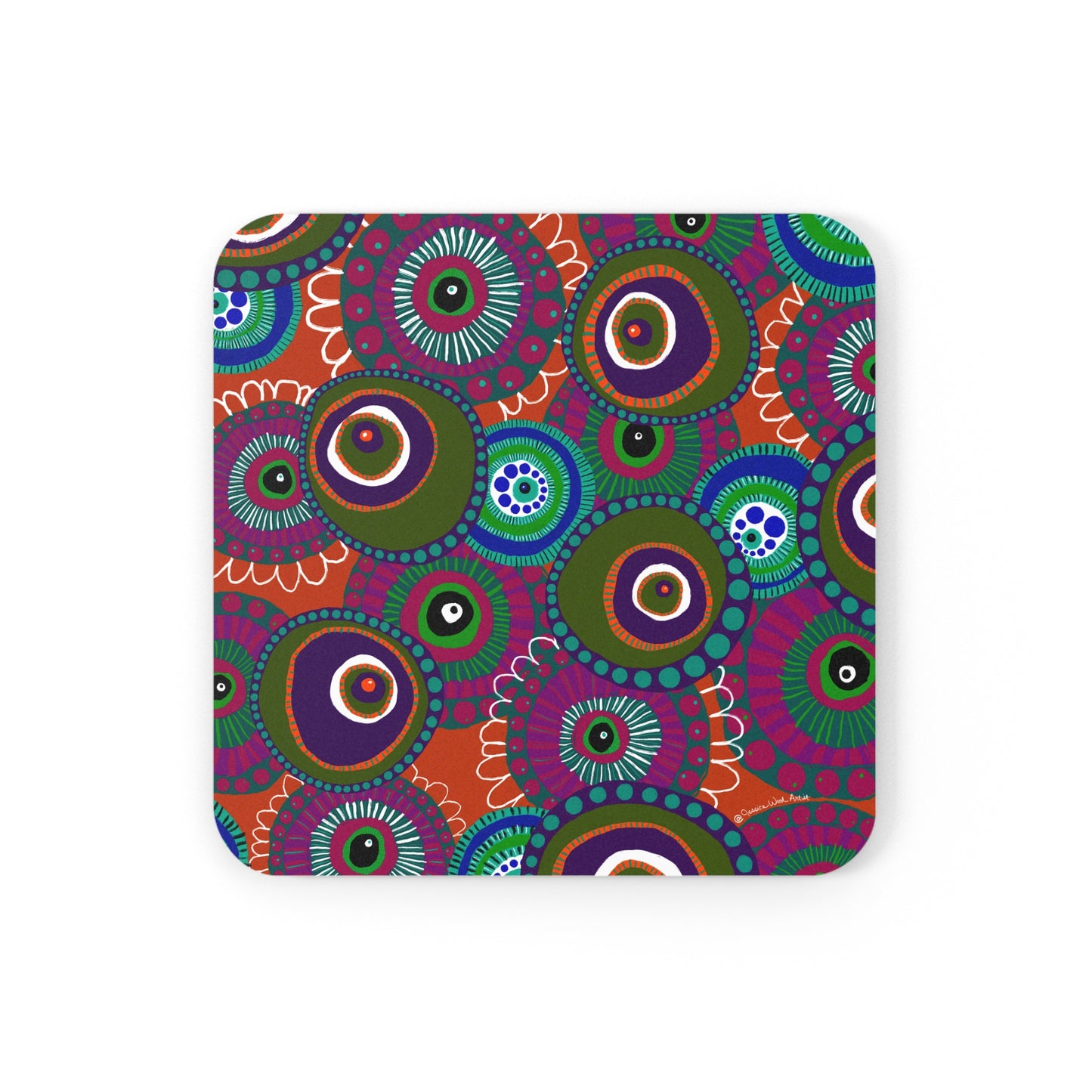 Jessica Wood Artist Cork Back Coaster