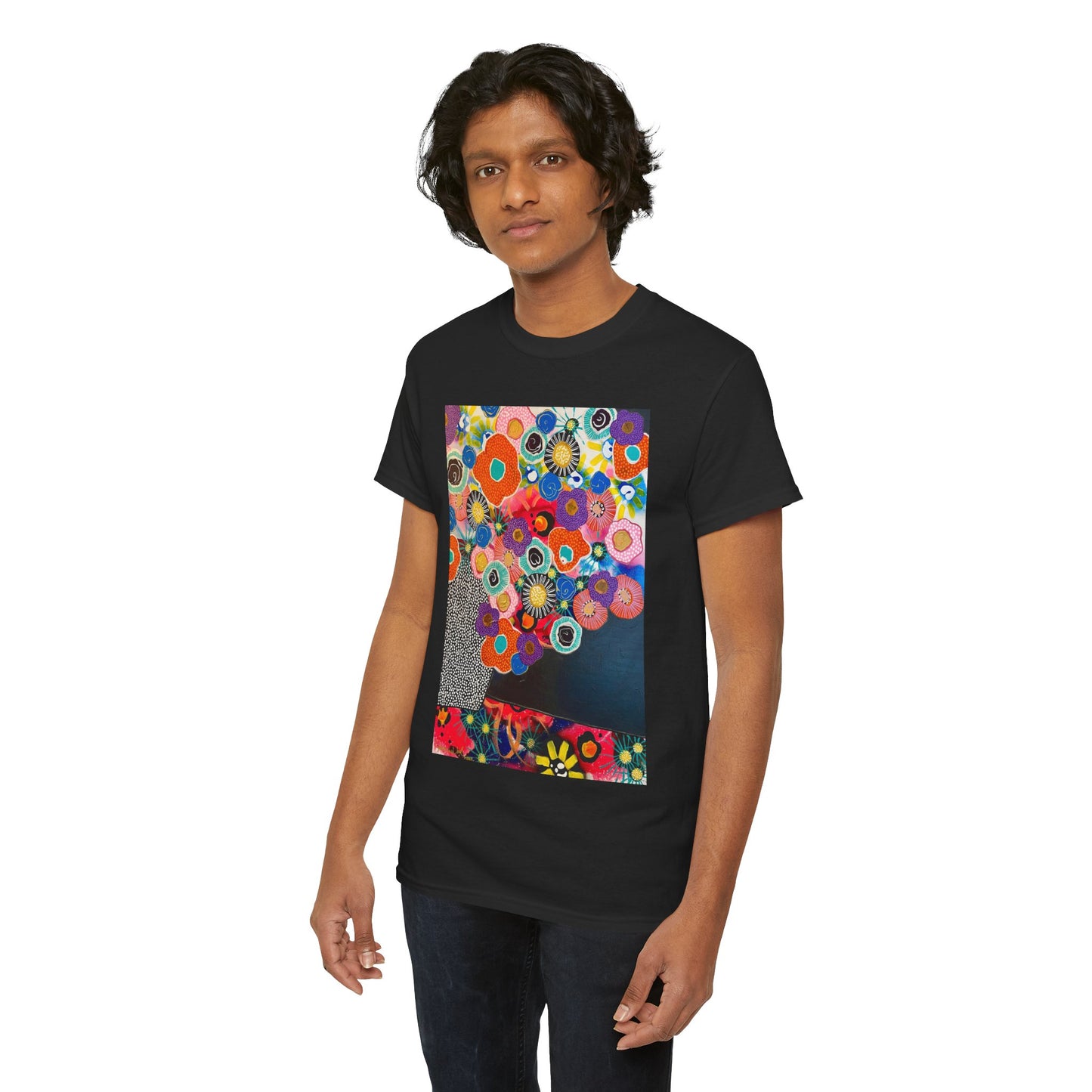 Floral Still Life Tee by Jessica Wood Artist - Unisex Heavy Cotton T-Shirt