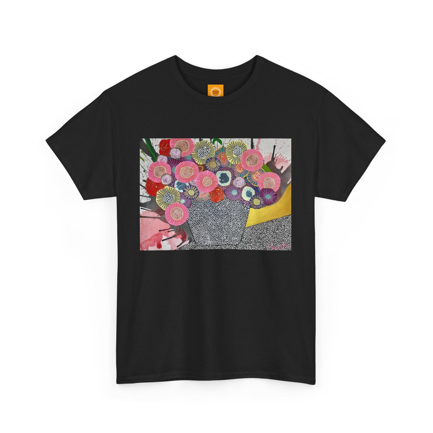 Floral Still Life Tee by Jessica Wood Artist - Unisex Heavy Cotton T-Shirt