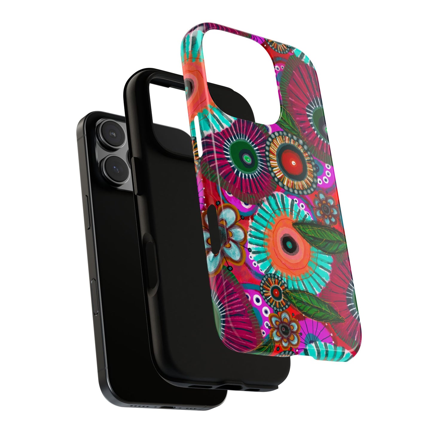 Protective Phone Case — Modern Floral Abstract Design