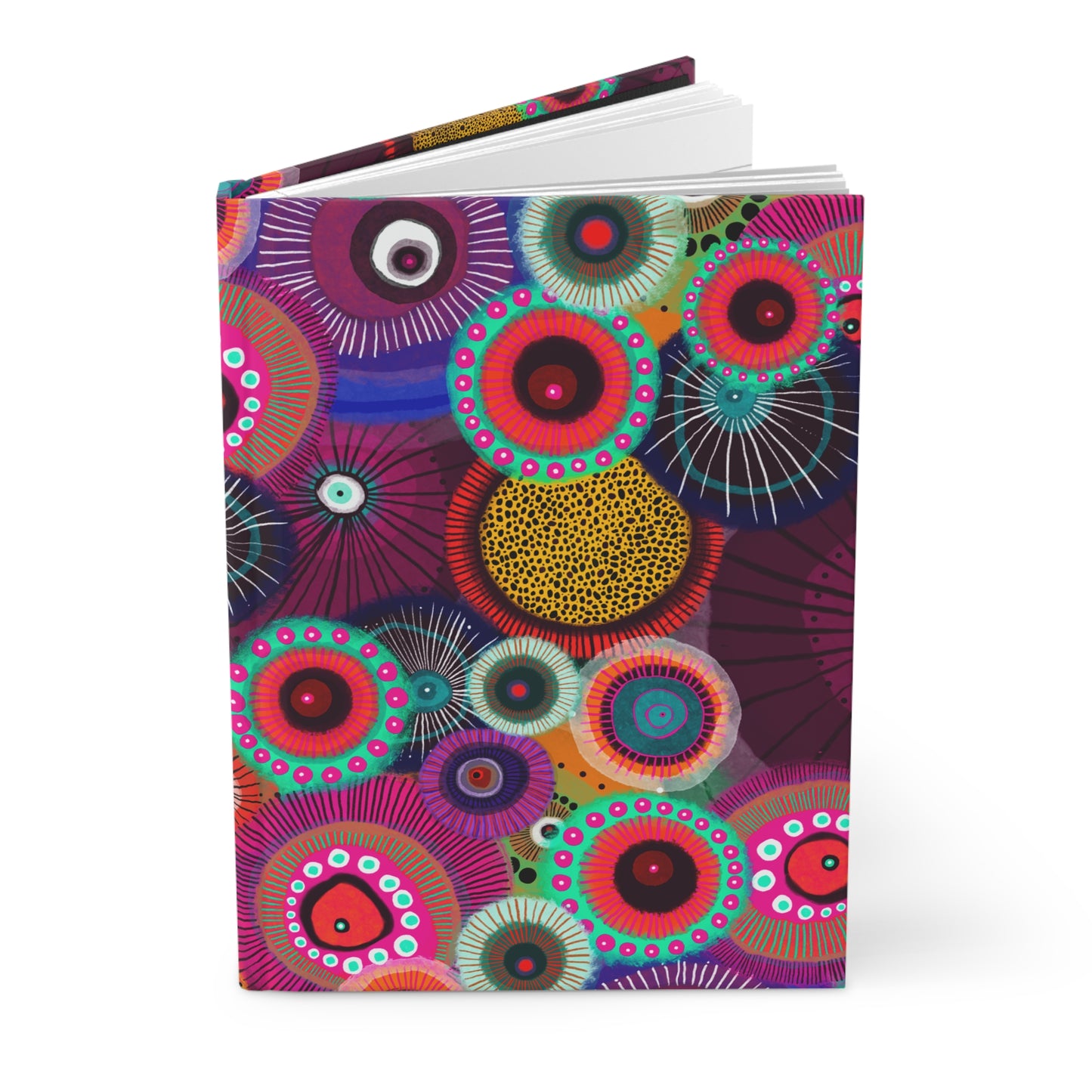Modern Floral Hardcover Journal — Colorful Abstract Flower Art Notebook