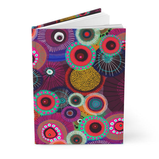 Modern Floral Hardcover Journal — Colorful Abstract Flower Art Notebook