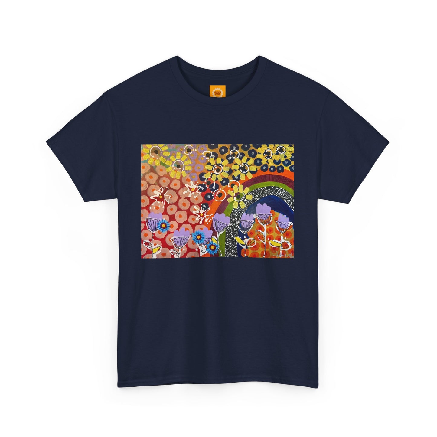 Floral Pride Tee by Jessica Wood Artist - Unisex Heavy Cotton T-Shirt