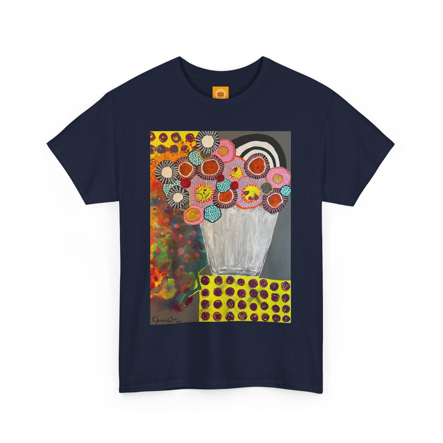 Floral Still Life Tee by Jessica Wood Artist - Unisex Heavy Cotton T-Shirt