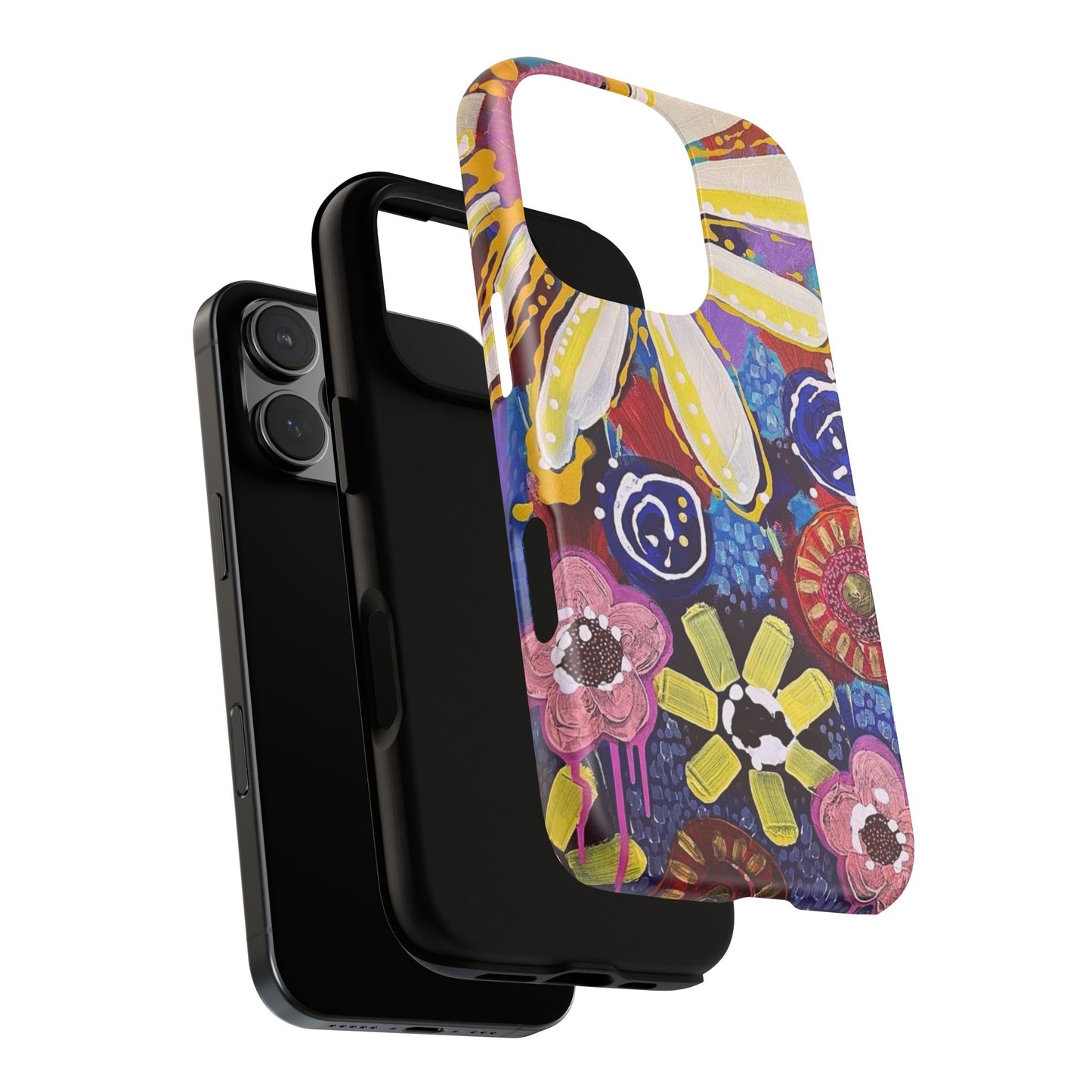 Protective Phone Case — Modern Floral Abstract Design