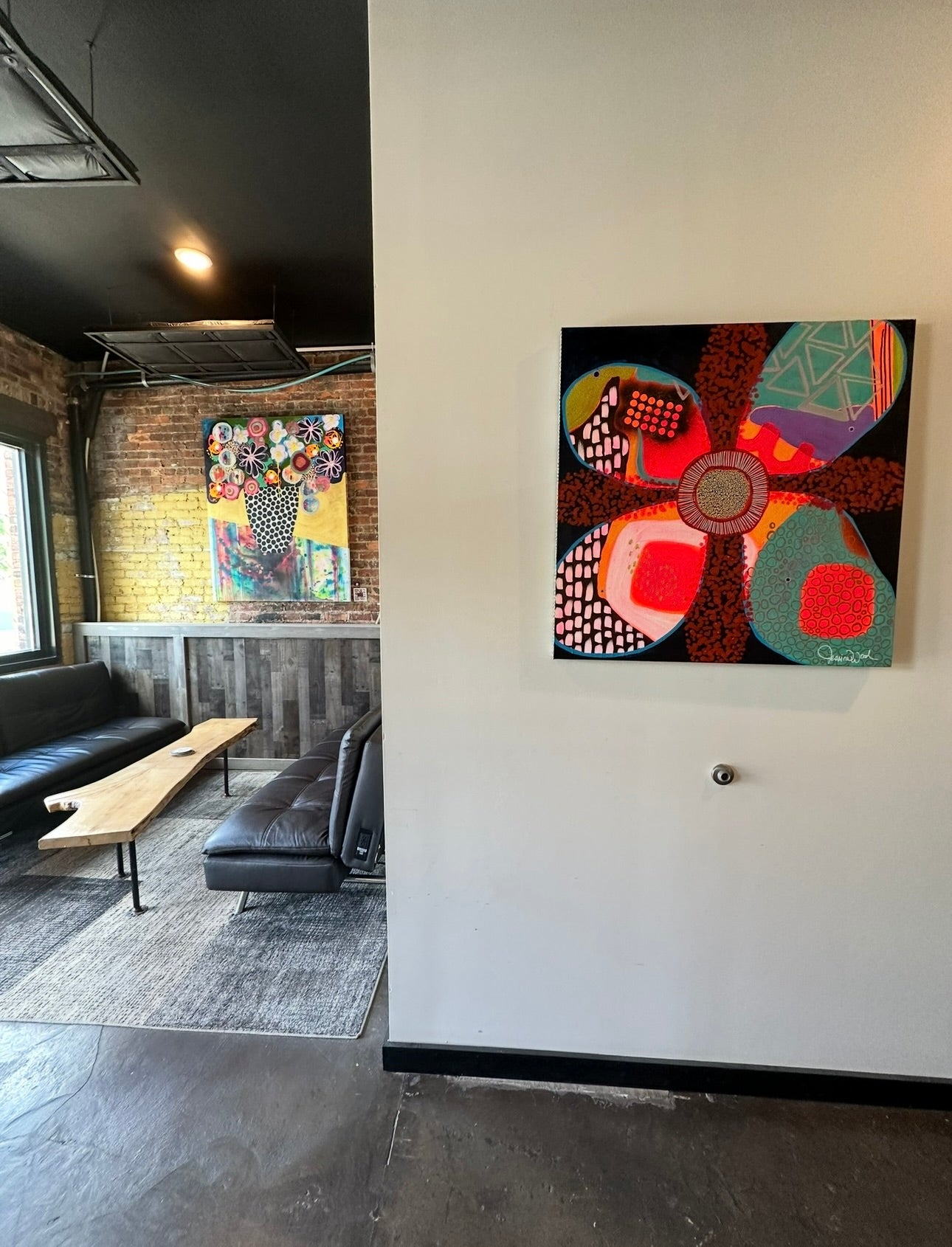 Floral Explosion - 36"x36" Mixed Media on Canvas