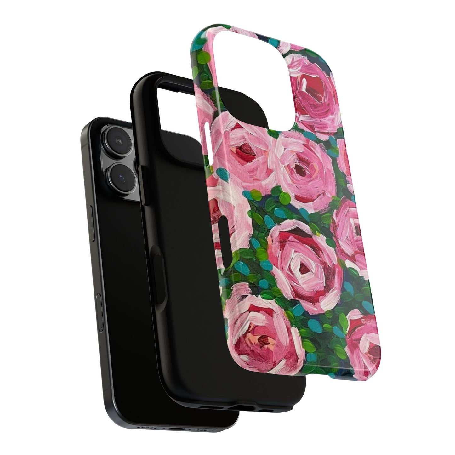 Protective Phone Case — Modern Rose Garden Abstract Design