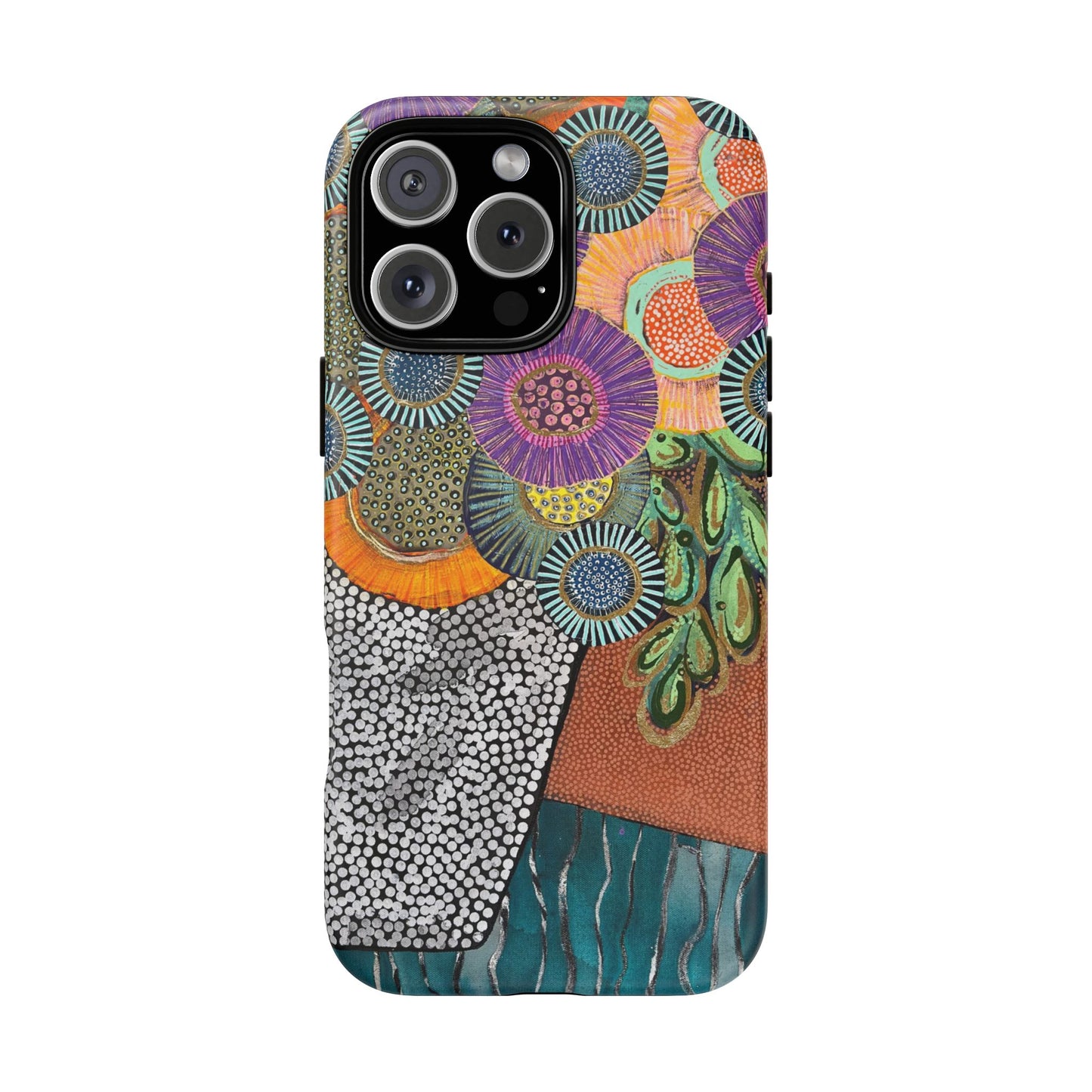 Protective Phone Case — Modern Floral Abstract Design