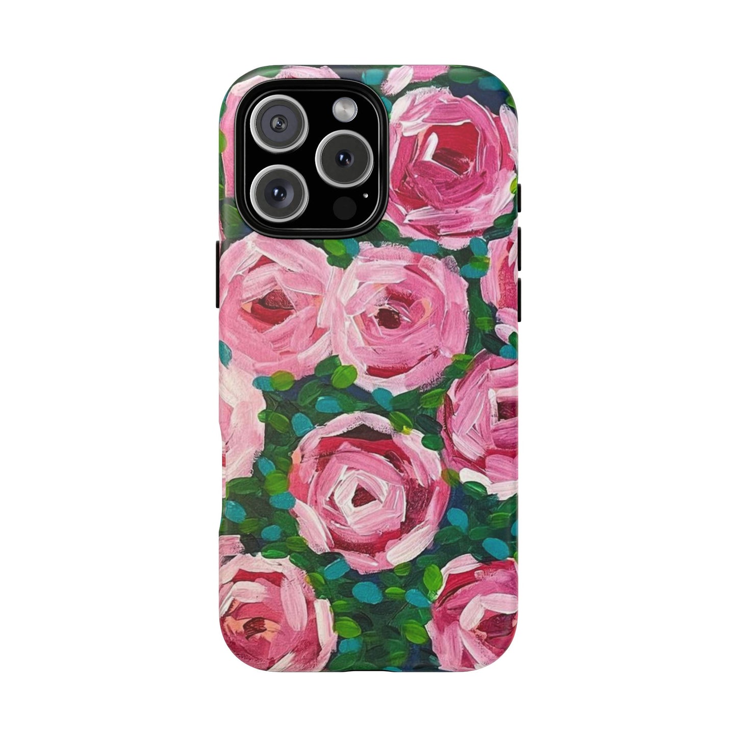 Protective Phone Case — Modern Rose Garden Abstract Design