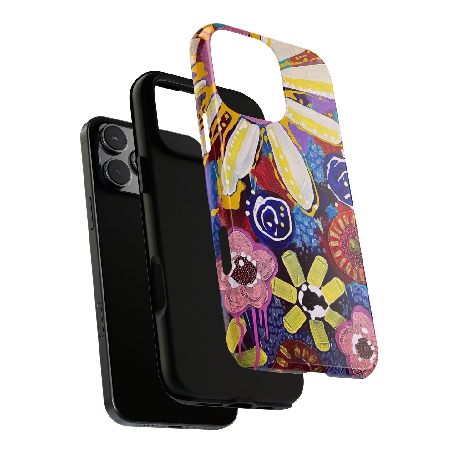 Protective Phone Case — Modern Floral Abstract Design