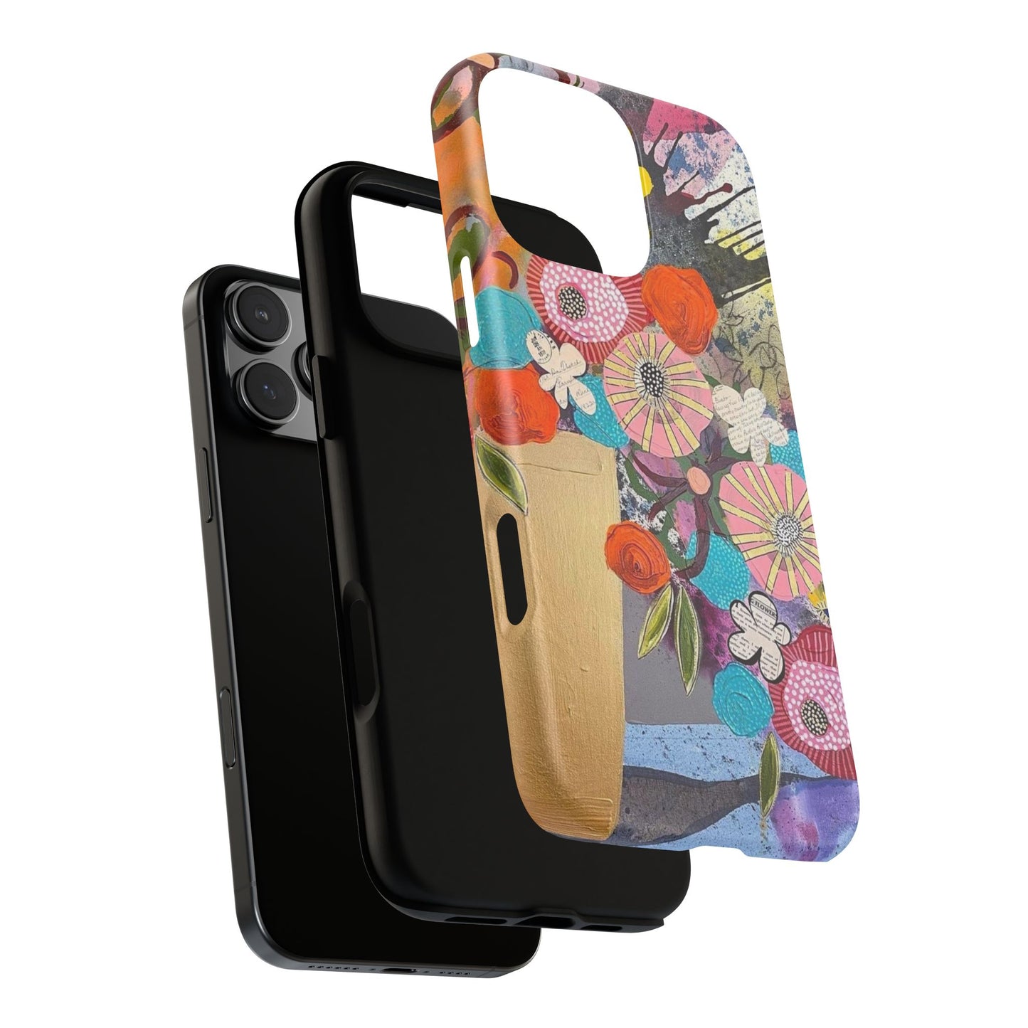 Protective Phone Case — Modern Floral Abstract Design