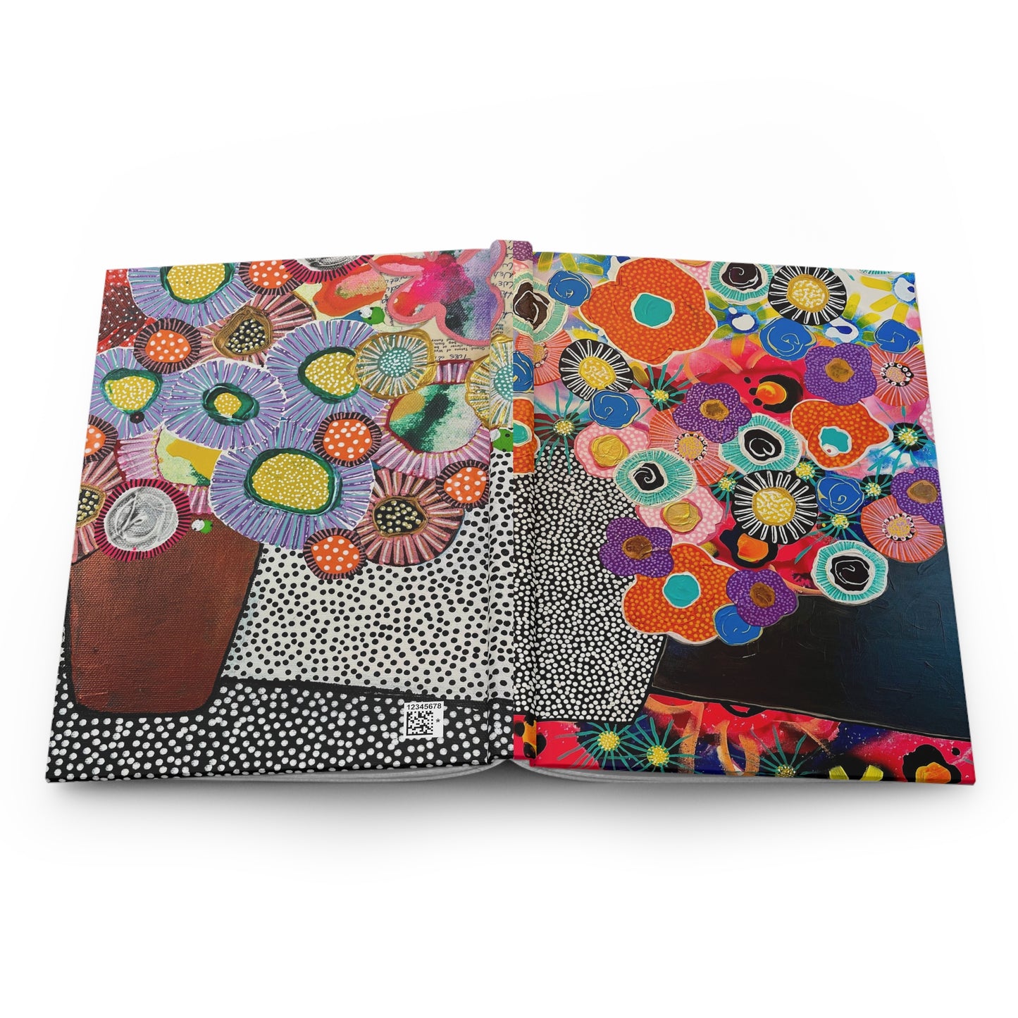 Modern Floral Hardcover Journal — Colorful Abstract Flower Art Notebook