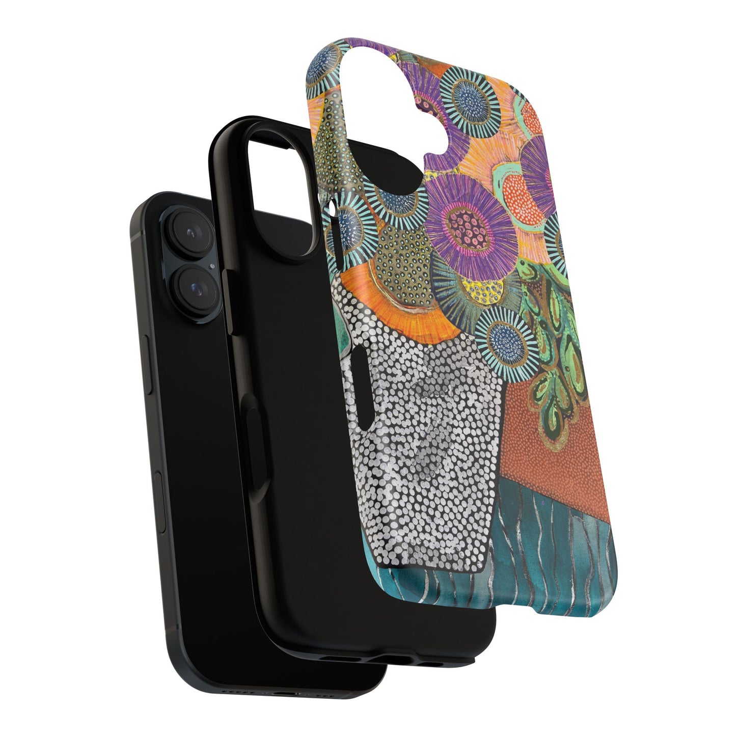 Protective Phone Case — Modern Floral Abstract Design