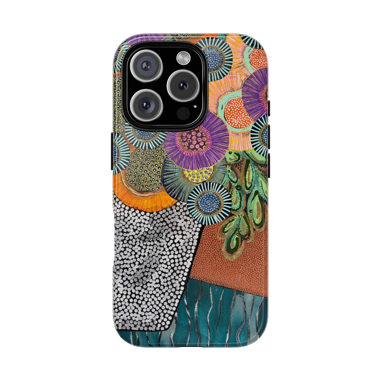 Protective Phone Case — Modern Floral Abstract Design