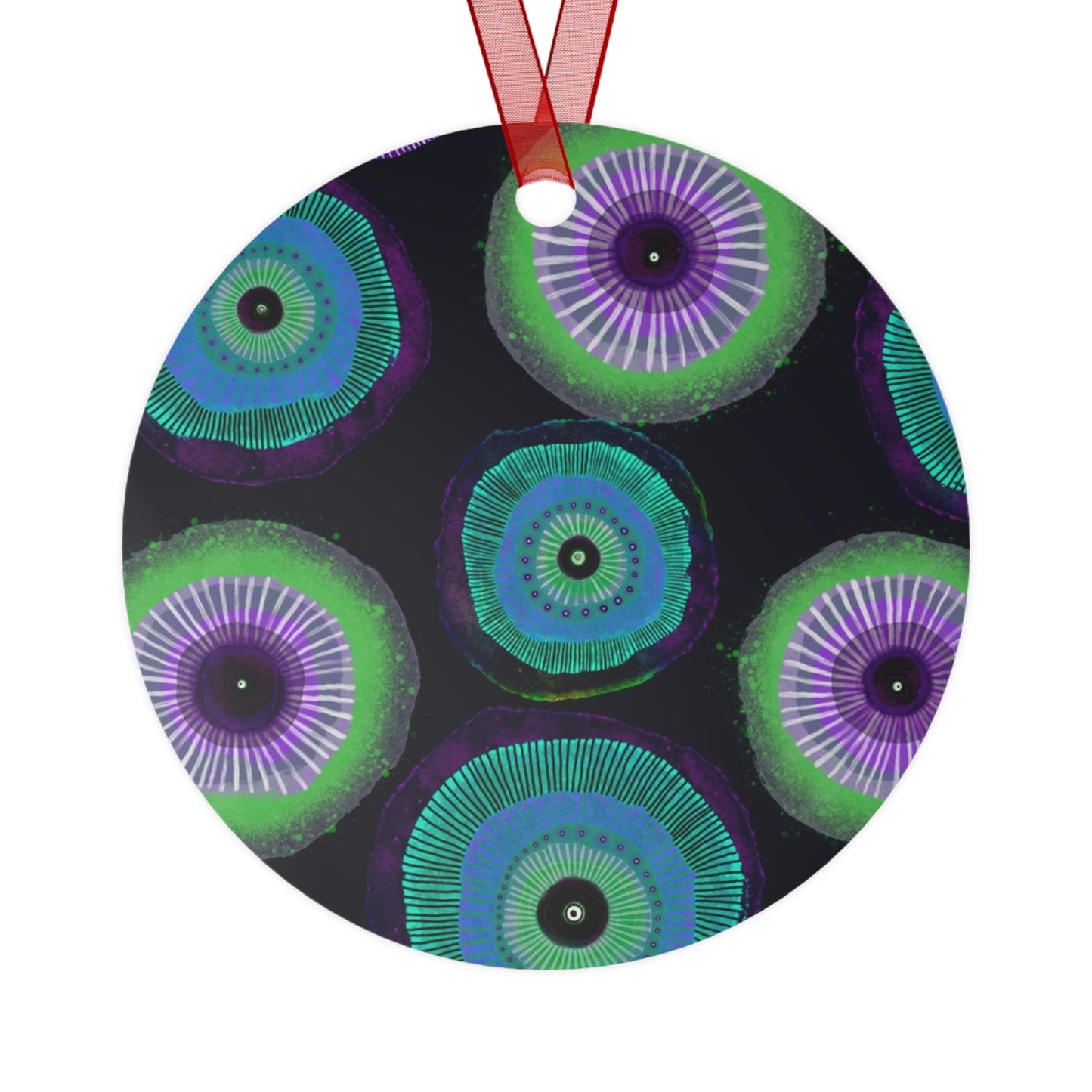 Jessica Wood Artist Floral Metal Holiday Ornament