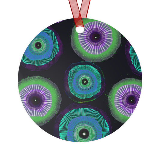 Jessica Wood Artist Floral Metal Holiday Ornament